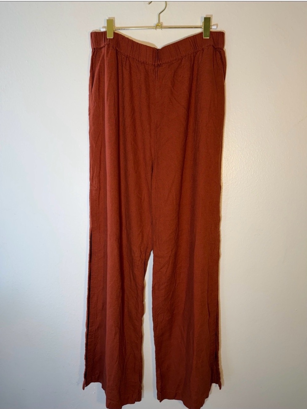 Abercrombie & Fitch Wide-Leg Pants in Rust Brown